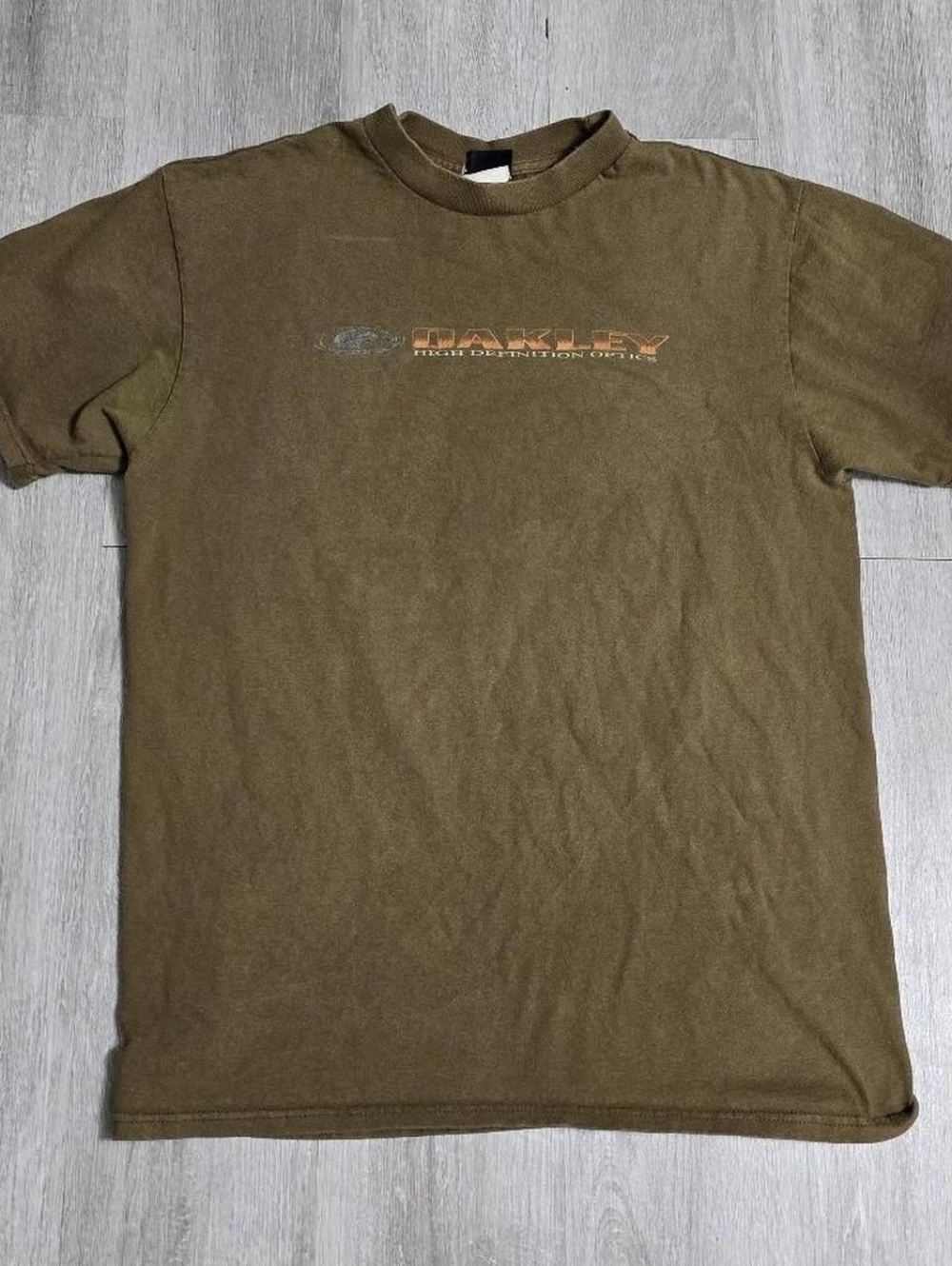 Vintage Y2K Oakley High Definition Optics Brown Tee Medium